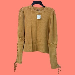 Free People Tasha Thermal Waffle Top